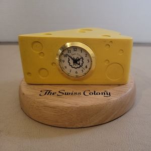 The Swiss Colony Cheese Wedge Clock Wood Untested